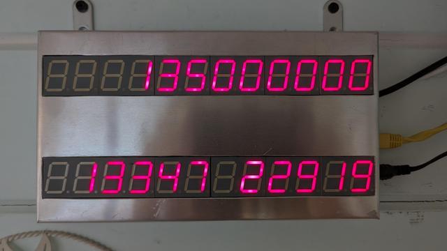 135 million showing on an led counter