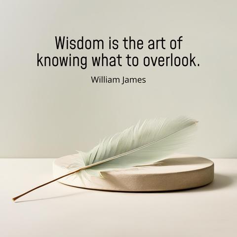 Wisdom is the art of knowing what to overlook.