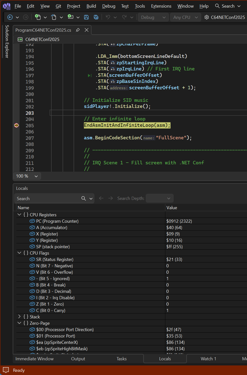 VICE Emulator C64 debugger working from Visual Studio 2022