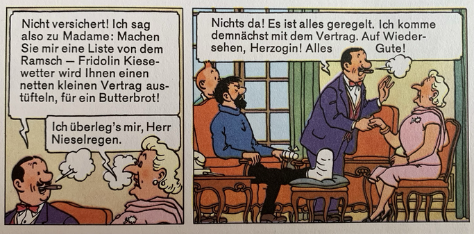 Fridolin Kiesewetter möchte die Juwelen der Sängerin versichern und verbreitet gute Laune