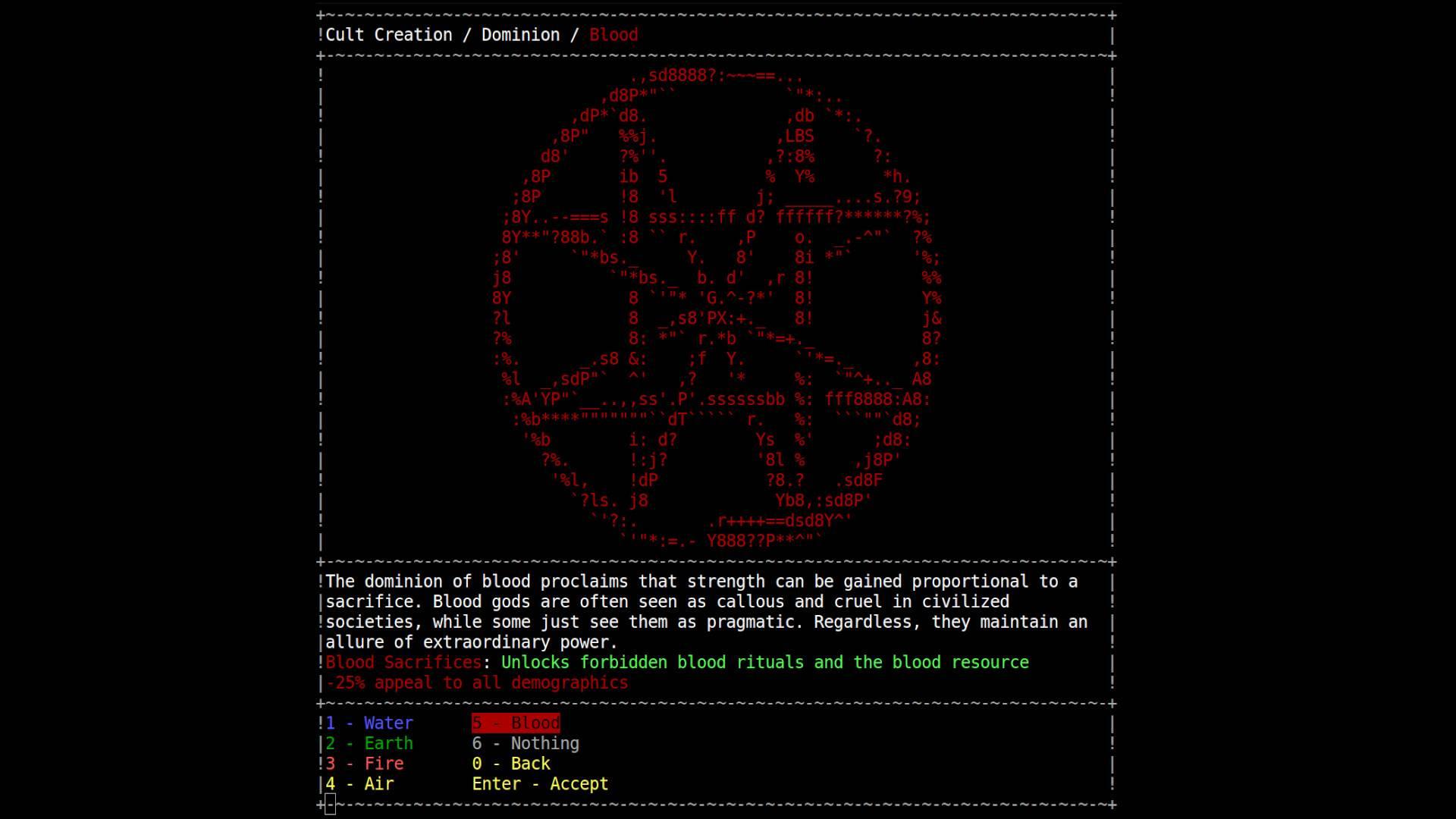 Screenshot from a game called CultGame