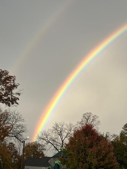 a closeup of the inner and outer parts of the rainbow. Each colored layer was quite vivid too