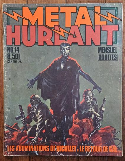 Métal Hurlant magazine issue number 14, February 1977, featuring the abominable creatures of Jean-Michel Nicollet.