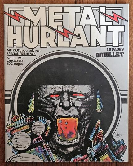 Métal Hurlant magazine issue number 15, March 1977, featuring art by Philippe Druillet.