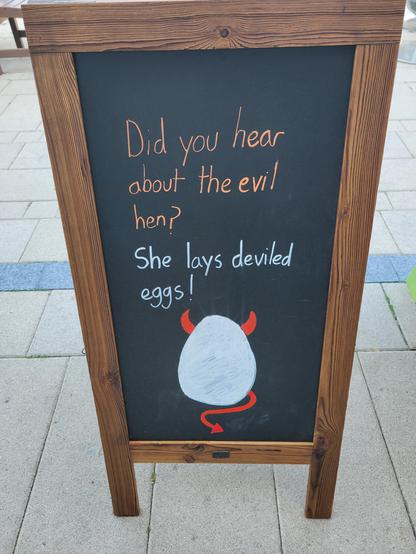 Did you hear about the evil hen? She lays deviled eggs!