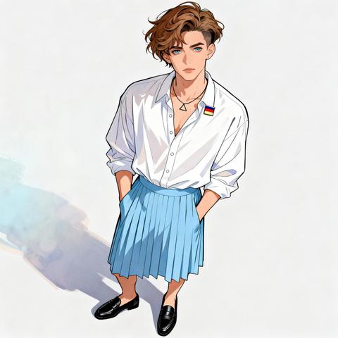 Persona non binaria con gonna