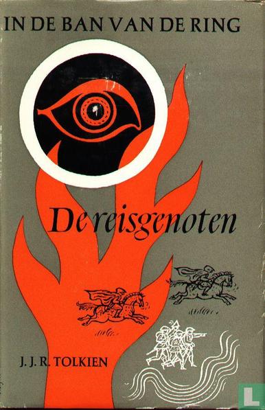 In de ban van de ring - De reisgenoten, eerste Nederlandstalige uitgave (1956) van het boek van Tolkien. Illustratie: Kees Kelfkens (Utrecht 1919 - Amsterdam 1986).