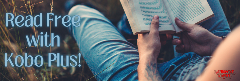 A graphic of a person sitting in the grass reading a book. Text reads: Read Free with Kobo Plus!