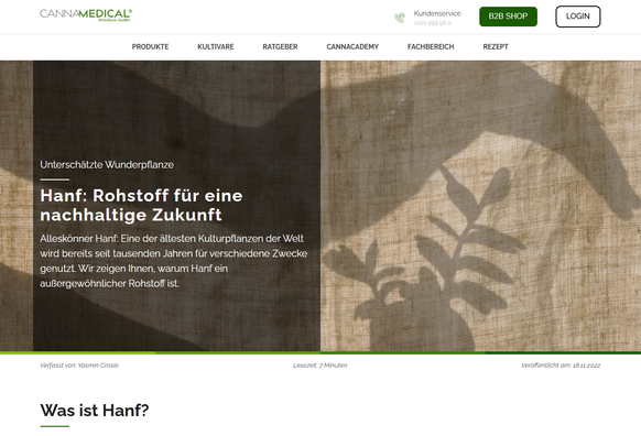 Hanf ist eine Nutzpflanze, die ursprünglich aus Zentralasien stammt. Das Gewächs wird vorwiegend in den Tropen und Subtropen angebaut. Hanf ist extrem robust: Es wächst auf nahezu jedem Bodentyp und kann innerhalb von rund drei Monaten bis zu sechs Meter hoch werden.