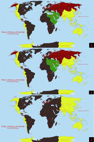 Maps depicting Axis Victory.