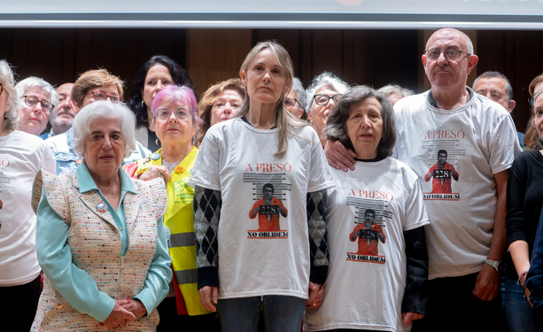 Associacions de víctimes de la dana han participat aquest dilluns en un acte a Madrid, el dia abans de comparèixer al Congrés (Europa Press/Alberto Ortega)