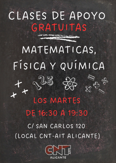 Cartel de clases gratuitas