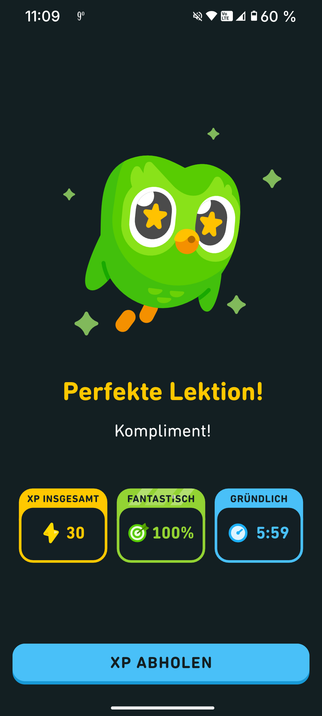 Italienisch Kurs bei Duolingo..