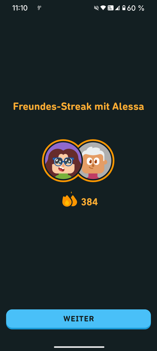 Italienisch Kurs bei Duolingo..