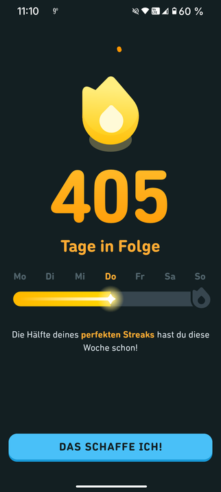 Italienisch Kurs bei Duolingo..