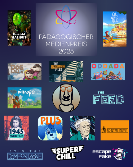 Collage mit den Logos der prämierten Titel