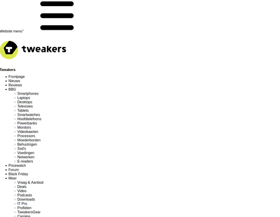 Afbeeling van website van Tweakers, waar alleen de categorieen nog zichtbaar zijn; rest is wit scherm. 