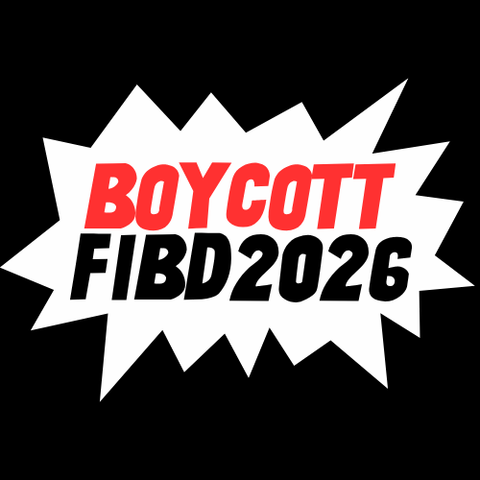 Logo de l'appel à boycott de l'édition 2026 du Festival international de la bande dessinée d'Angoulême du syndicat des travailleureuses artistes-auteurices