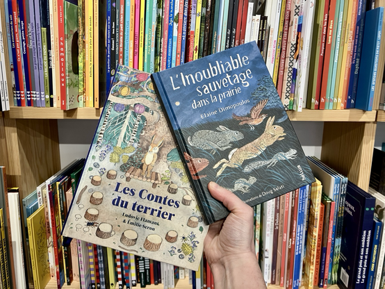 Couvertures des Contes du terrier et de L’inoubliable sauvetage dans la prairie.