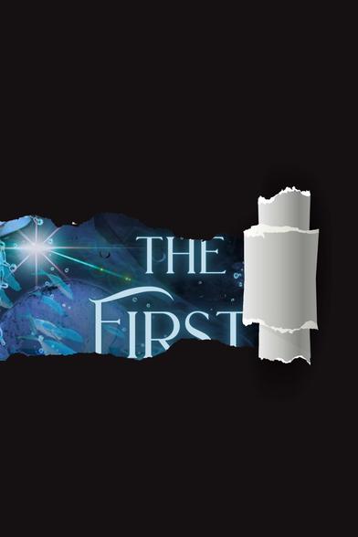 Portion of blue cover with ripped page on the right.