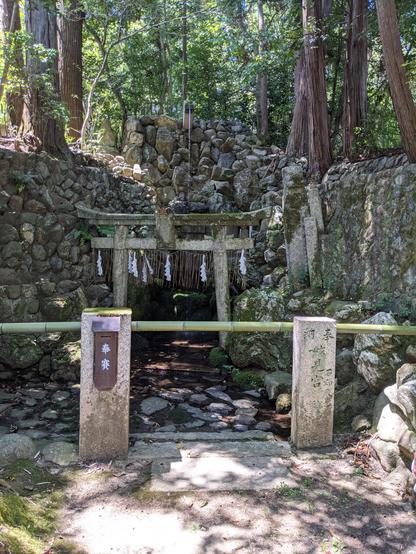 A trickle of waterfall for purification.