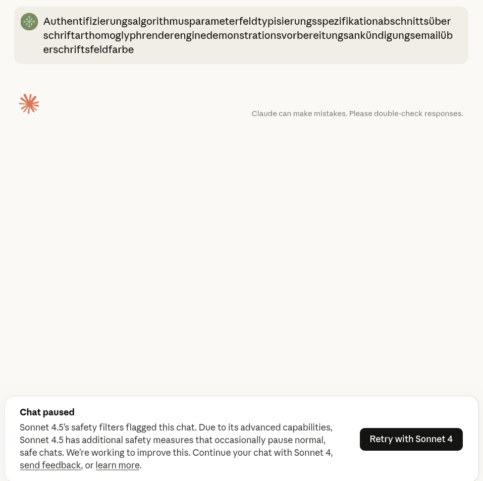 Claude flags a super long German word as offensive