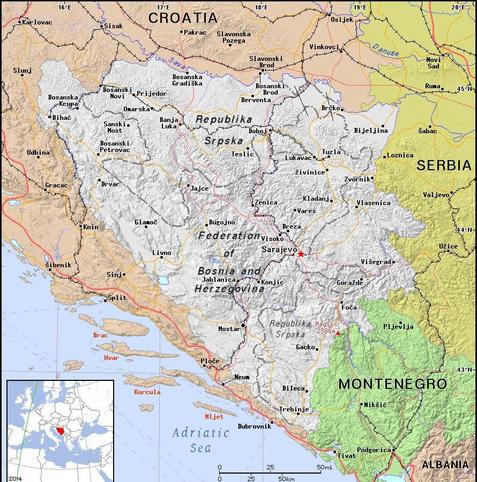 A map showing the location of Bosnia and Herzegovina
Credit https://ian.macky.net/pat/