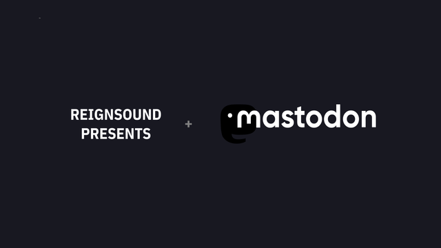 Promotional image with the "Reignsound Presents" + "Mastodon" logos, both in white text