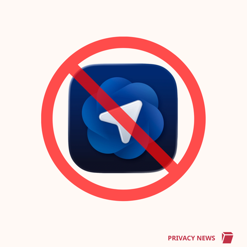 OpenAI Atlas Browser app icon with a warning symbol across it. 