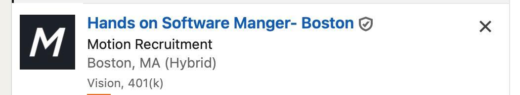 Linkedin Screenshot of job listing with “Manager” misspelled as “Manger”