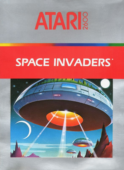 European box of Space Invaders on Atari 2600 (1980)