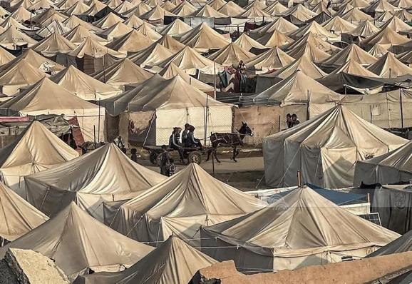 The tents and the suffering that the people of Gaza are living through.