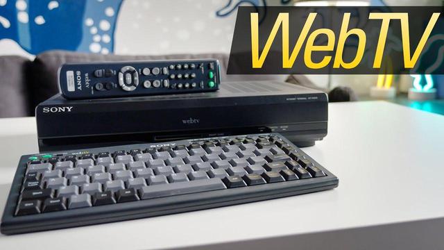 A thumbnail from the ThisDoesNotCompute YouTube channel’s video on the WebTV.

It shows a Sony made WebTV box sitting on a white table with a TV style remote control sitting above it and a laptop sized cordless keyboard sitting in front of the box. The thumbnail has the caption“WebTV“ in large text in top right corner.