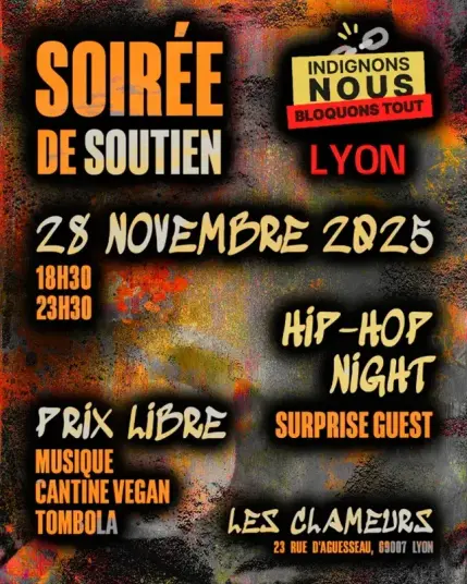 Affiche de la soirée de soutien