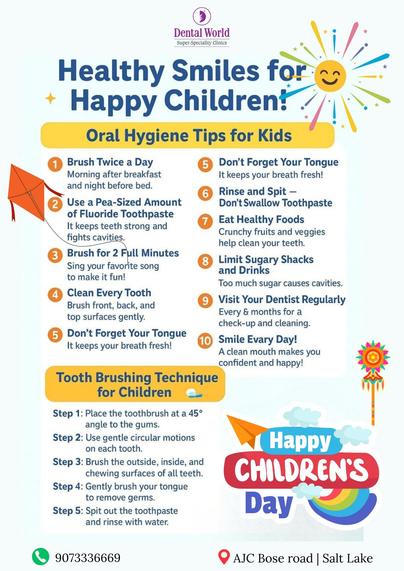 Its a children's day post, with oral hygiene tips for kids,