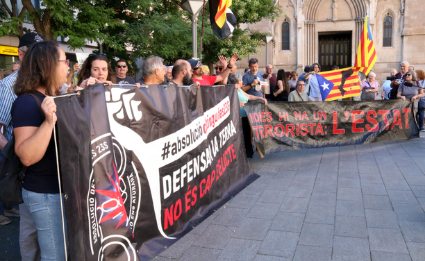 Concentració de suport als encausats en l'Operació Judes, el juliol de l'any passat a Sabadell (ACN/Gemma Sánchez Bonel)