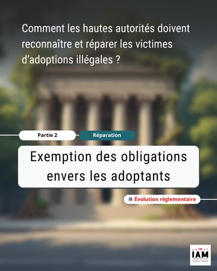 Partie 2 / Réparation /
- Exemption des obligations envers les adoptants
