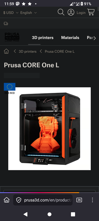 The image showcases a digital photograph of a 3D printer with an orange object being printed inside. The printer is a rectangular, dark gray color with a clear front panel allowing a view of the printing process. The object being printed is an ornate, somewhat abstract sculpture, in a vibrant orange hue. The printer has a control panel located on the front right side.  The top of the printer reads "MADE IN EU", and at the bottom it reads "prusa3d.com/en/product". The title above the printer reads "Prusa CORE 1".


Provided by @altbot, generated privately and locally using Gemma3:27b

🌱 Energy used: 0.297 Wh