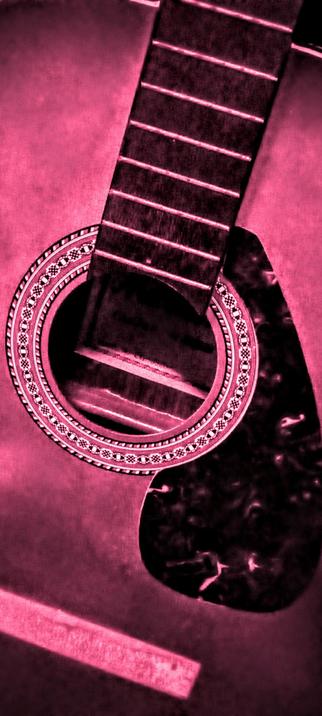 A close up of the chamber and the neck of my acoustic guitar devoid of strings and Bridge