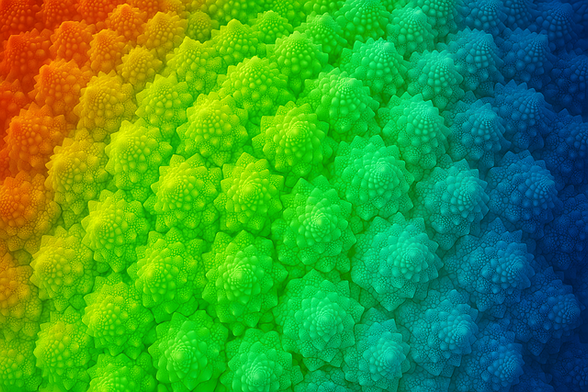 A multi-colored fractal design.