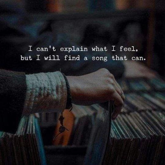 I can't explain what I feel,
but I will find a song that can.