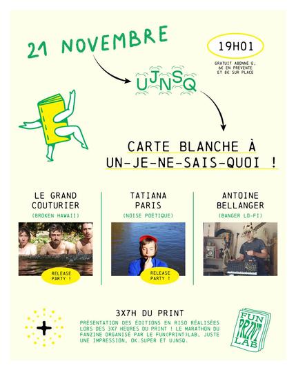 Juste une impression : programme de vendredi 21/11