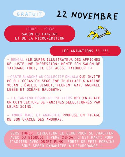 Juste une impression : programme de samedi 22/11