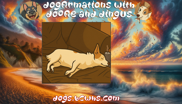 Dogfirmations with Doofie and Dingus: Ready to Rest
 
Dingus releases his worries of the day and unburdens his mind.