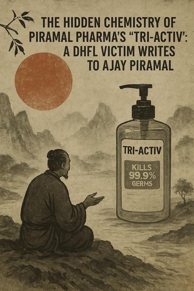 This letter addresses Piramal Pharma’s Tri-Activ line of disinfectants, critically examining the disparity between the products’ marketed claims of “triple protection” and the documented human health and ecological risks posed by their chemical constituents, notably ethanol and benzalkonium chloride (BAC). Written from the perspective of a survivor of systemic corporate harm, it combines lived experience with peer-reviewed evidence to demand transparency, full disclosure of toxicological and environmental data, and remedial measures including independent environmental monitoring, responsible labeling, and extended producer responsibility initiatives. Beyond consumer safety, the letter interrogates regulatory ambiguities, corporate ethics, and the broader social and ecological consequences of commodified cleanliness, framing the correspondence as a civic appeal for accountability and moral stewardship in the pharmaco-industrial sector.