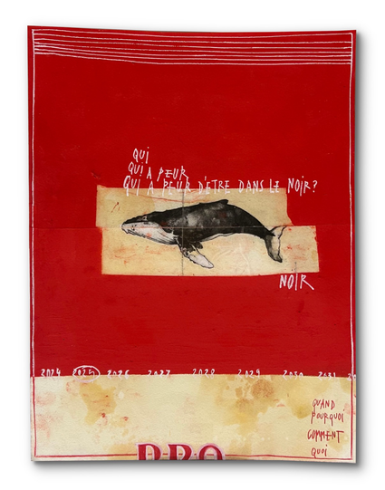 Technique mixte sur papier / impression sur scotch 