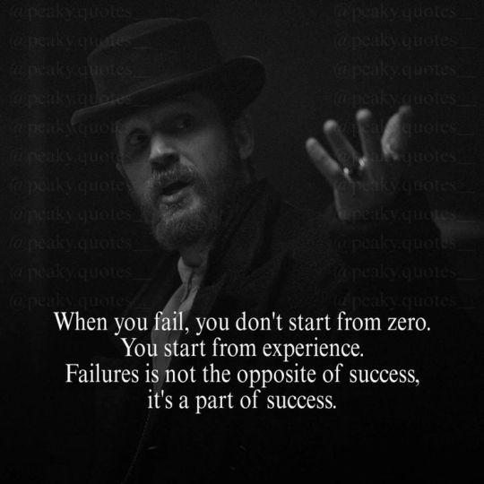 When you fail, you don't start from zero.
You start from experience.
Failure is not the opposite of success,
it's a part of success.