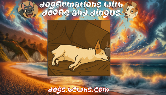 Dogfirmations with Doofie and Dingus: Ready to Rest
 
Dingus releases his worries of the day and unburdens his mind.