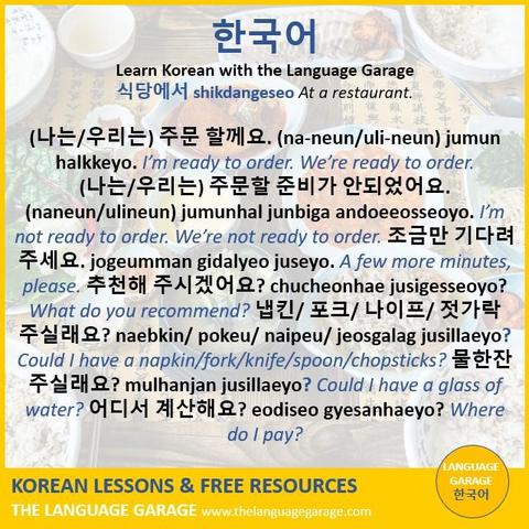 Korean vocabulary and expressions for restaurants, image of several banchan side dishes