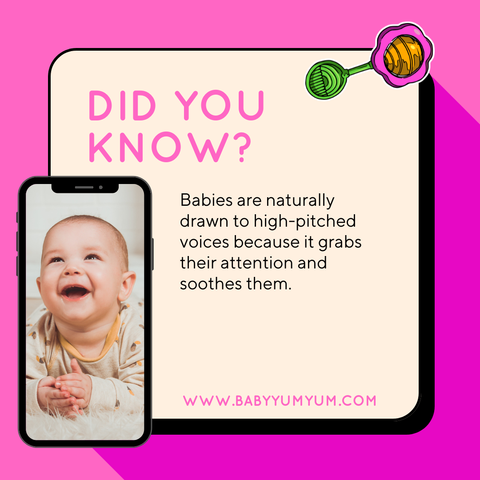 Baby ears perk up when you raise the pitch! 🌸👶 #BabyYumYum #BYY #DidYouKnow #BabyTalk #ParentingTips #SoothingVoices #BabyBonding #EarlyCommunication #ParentingJoy
